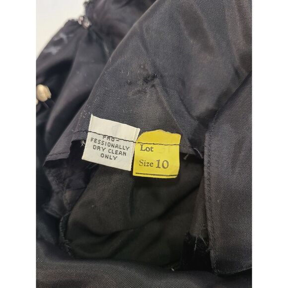 Vintage Suzy Perette Black Velvet Rhinestone Maxi Gown Holiday Size 10 Made USA - Picture 6 of 11